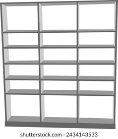 Estantes flotantes blancos en un fondo de pared blanco para hacer estantes de armario y tienda