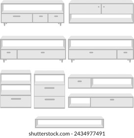 White Floating shelves on a white wall background for making wardrobe and store