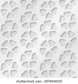 White floral 3d background. Seamless pattern for decoration. Ornate pattern with flowers. Vector illustration