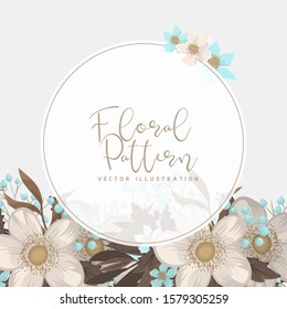 White floral background flower border