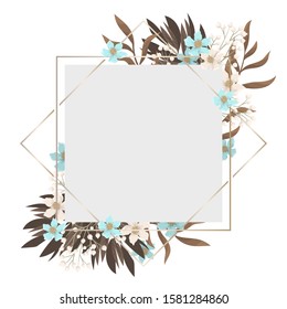 White floral background flower border