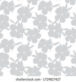 White Floral botanical seamless pattern background suitable for fashion prints, graphics, backgrounds and crafts