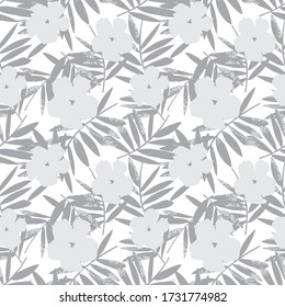 Fondo de patrón sin soldadura de color blanco Floral adecuado para impresiones de moda, gráficos, fondos y artesanías