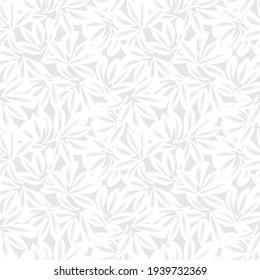 White Floral botanical seamless pattern background suitable for fashion prints, graphics, backgrounds and crafts