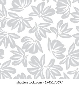 White Floral botanical seamless pattern background suitable for fashion prints, graphics, backgrounds and crafts