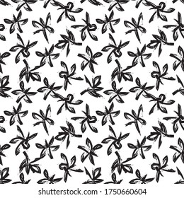 White Floral brush strokes seamless pattern background for fashion prints, graphics, backgrounds and crafts