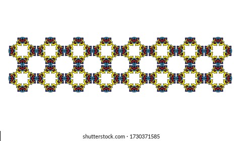 White floral and celtic ornaments or borders on black background for vintage and decoration design