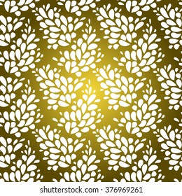 White floral design background. Spring vector design concept. Gold and white seamless flourish pattern. Design for premium product packaging, premium service identity corporate design. Abstract floral
