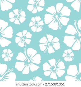 Textura gráfica del patrón inconsútil floral blanco del hibisco para la tela, papel de embalaje, paquete, Anuncio, invitación de la tarjeta, clásico