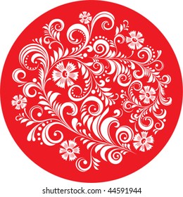 white floral ornament - vector