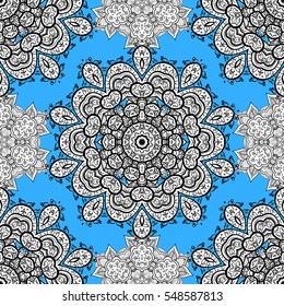 White floral pattern on background. Vector illustration.