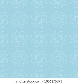 White floral pattern on blue background. Seamless ornament for textile and wallpapers