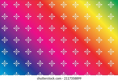 Patrón floral blanco sobre un fondo de gradiente colorido - diseño de tela adecuado para prendas de señoras como sari, estoles, dupattas, pañuelos, lehengas.