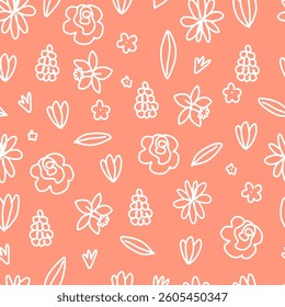 White Floral Pattern on Green Background	