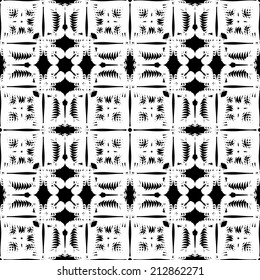 White floral pattern seamless on black background, monochrome vector illustration design fashion element