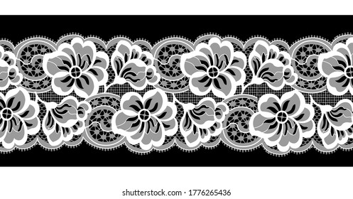 White Floral Pattern Trim Lace Ribbon for Decorating