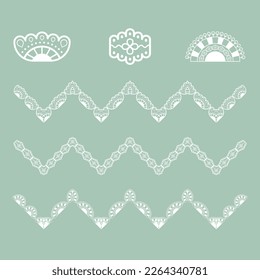 White Floral Pattern Trim Lace Ribbon for Decorating. Trim Lace Ribbon for Decorating seamless pattern.