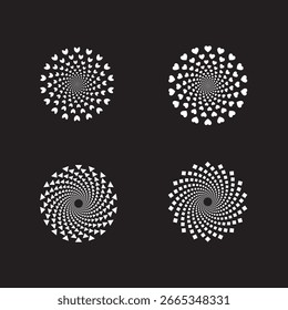 White floral round vector design template 