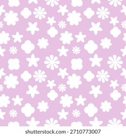  Padrão sem emenda floral branco no fundo cor-de-rosa Vetor