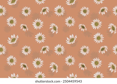 White Floral seamless pattern wallpaper