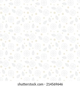 White floral texture with small ditsy flowers for Christmas and holiday decor or wedding invitation background. Seamless vector pattern for winter fashion