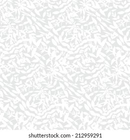 White floral texture with small leaves for Christmas and holiday decor or wedding invitation background. Seamless vector pattern for winter fashion