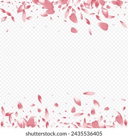 Vector Floral Blanco Fondo Transparente. Textura japonesa floreciente. Tarjeta de matrimonio Cherry. Diseño de superposición de hoja. Tapa de soplado de flor brillante.