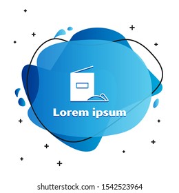 White Flour pack icon isolated on white background. Abstract banner with liquid shapes. Vector Illustration