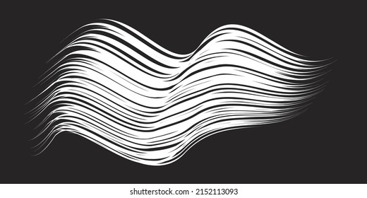 White flow brushstroke on white background.. Fluffy bunch of white politics. Abstract disheveled fibres. Vector illustration swirl blur. Crayons and chalk paint, fibers, hair and bunch.