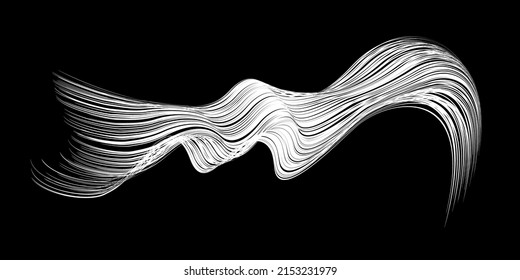 White flow brushstroke on white background.. Fluffy bunch of white politics. Abstract disheveled fibres. Vector illustration swirl blur. Crayons and chalk paint, fibers, hair and bunch.