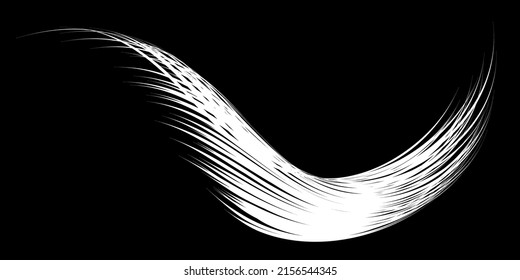 White flow brushstroke on white background.. Fluffy bunch of white politics. Abstract disheveled fibres. Vector illustration swirl blur. Crayons and chalk paint, fibers, hair and bunch.