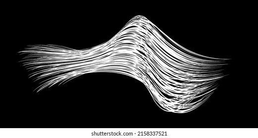 White flow brushstroke on white background.. Fluffy bunch of white politics. Abstract disheveled fibres. Vector illustration swirl blur. Crayons and chalk paint, fibers, hair and bunch.