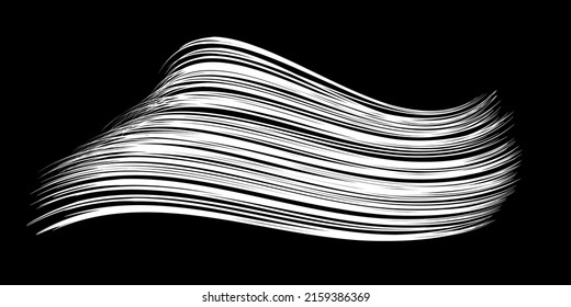 Pinceles de flujo blanco sobre fondo blanco. Un montón de política blanca. Resumen de fibras descamadas. Ilustración vectorial desenfoque. Pinturas de tiza y de capucha, fibras, pelo y racimo.