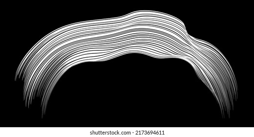 White flow brushstroke on white background.. Fluffy bunch of white politics. Abstract disheveled fibres. Vector illustration swirl blur. Crayons and chalk paint, fibers, hair and bunch.