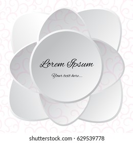 White Flower Background for Design. 3d Vector Illustration