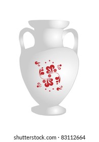 White flower bowl with ornament