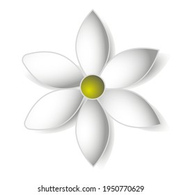 White flower for celebration design. Vector. Modern white flower, great design for any purposes. Vector illustration