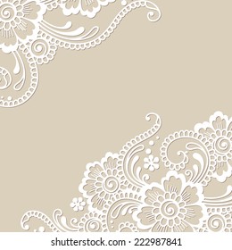 White flower corner, lace ornament