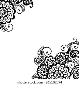 White flower corner, lace ornament