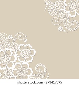 White flower corner, lace ornament