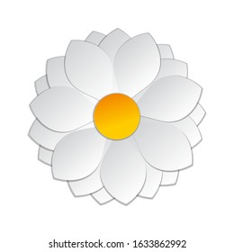 white flower, cut out style, vector graphic design element