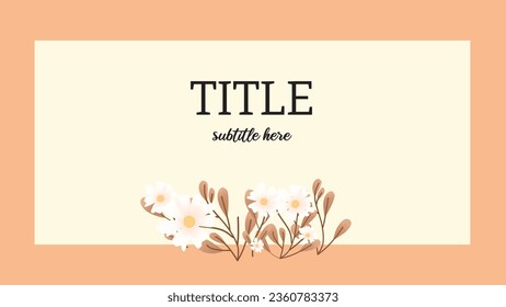 White flower with gold leaf Banner Template with Dummy Text for Web Design, Landing page, and Print Material.