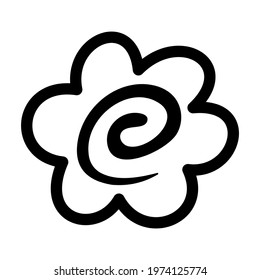 White flower icon isolated vector illustration. High quality black style vector icon