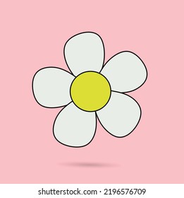 Ilustración vectorial de icono de flor blanca para imágenes de decoración