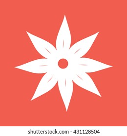 White flower icon vector illustration