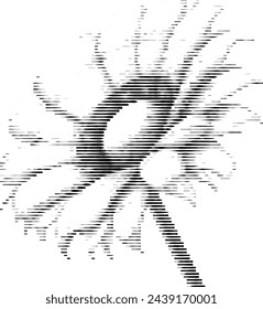 white flower illusion made from stripes