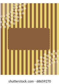 White flower lace brown card