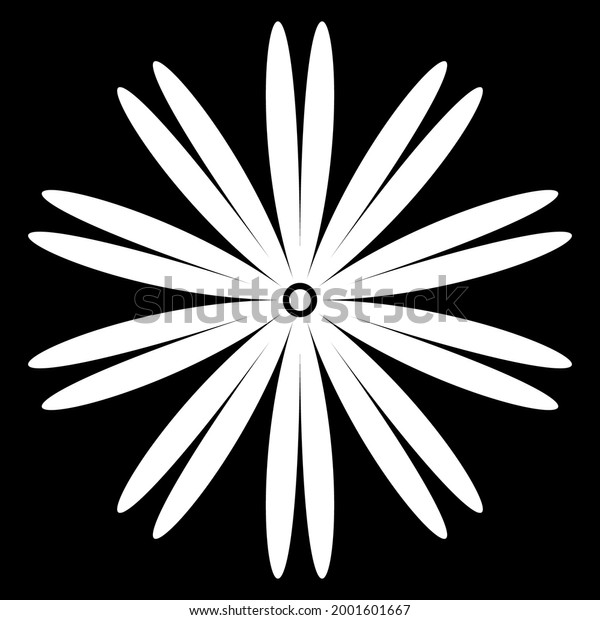 White Flower Logo On Black Background Stock Vector (Royalty Free) 2001601667 Shutterstock