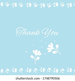White flower on blue background vector illustration.