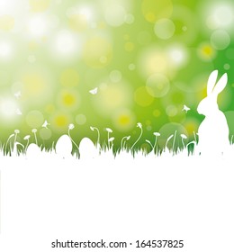 White flower on the green background. Eps 10 vector file.